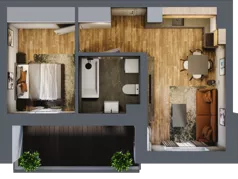 2 pokoje, mieszkanie 39,34 m², piętro 1, oferta nr 7, Złote Kaskady III, Białystok, Horodniany 14