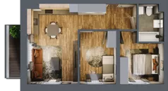 3 pokoje, mieszkanie 52,42 m², piętro 2, oferta nr 19, Złote Kaskady III, Białystok, Horodniany 14