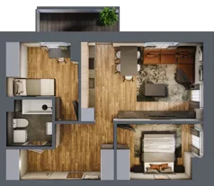 3 pokoje, mieszkanie 53,57 m², piętro 3, oferta nr 29, Złote Kaskady III, Białystok, Horodniany 14