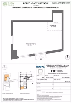 Lokal użytkowy 47,02 m², oferta nr SU1/A/0/LU1, Sady Ursynów - lokale usługowe, Warszawa, Ursynów, Wyczółki, ul. Koprowskiego / Pieskowa Skała