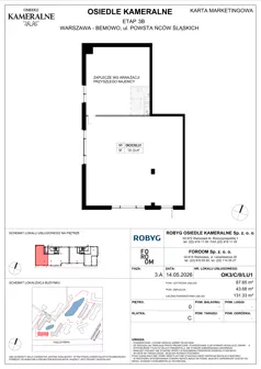 Lokal użytkowy 131,34 m², oferta nr OK3/C/0/LU1, Osiedle Kameralne - lokale usługowe, Warszawa, Bemowo, Jelonki Południowe, ul. Powstańców Śląskich / Połczyńska