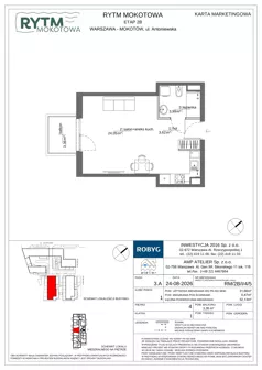1 pokój, mieszkanie 31,66 m², piętro 4, oferta nr RM/2B/I/4/5, Rytm Mokotowa 2B, Warszawa, Mokotów, Augustówka, ul. Antoniewska/Kaloryczna