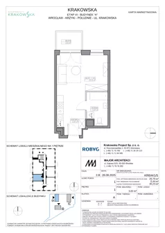 1 pokój, mieszkanie 29,79 m², piętro 1, oferta nr KR6/A/1/5, Apartamenty Krakowska 6, Wrocław, Przedmieście Oławskie, Krzyki, ul. Krakowska