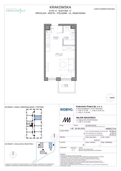 1 pokój, mieszkanie 28,89 m², piętro 7, oferta nr KR6/C/7/4, Apartamenty Krakowska 6, Wrocław, Przedmieście Oławskie, Krzyki, ul. Krakowska