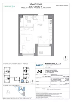 1 pokój, mieszkanie 32,24 m², piętro 1, oferta nr KR5/C/1/5, Apartamenty Krakowska 5, Wrocław, Przedmieście Oławskie, Krzyki, ul. Krakowska