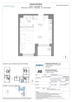 1 pokój, mieszkanie 32,24 m², parter, oferta nr KR5/C/0/5, Apartamenty Krakowska 5, Wrocław, Przedmieście Oławskie, Krzyki, ul. Krakowska