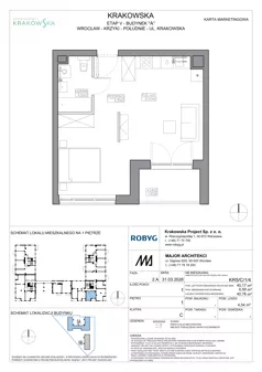 1 pokój, mieszkanie 40,17 m², piętro 1, oferta nr KR5/C/1/4, Apartamenty Krakowska 5, Wrocław, Przedmieście Oławskie, Krzyki, ul. Krakowska
