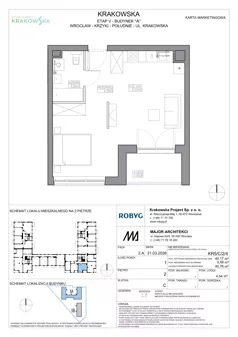 1 pokój, mieszkanie 40,17 m², piętro 2, oferta nr KR5/C/2/4, Apartamenty Krakowska 5, Wrocław, Przedmieście Oławskie, Krzyki, ul. Krakowska