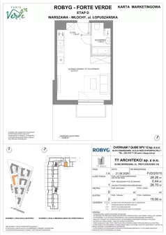 1 pokój, mieszkanie 28,26 m², parter, oferta nr FVD/2/0/10, Forte Verde, Warszawa, Włochy, Raków, ul. Łopuszańska