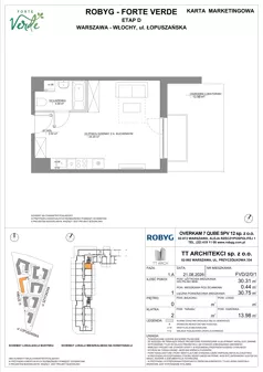 1 pokój, mieszkanie 30,31 m², parter, oferta nr FVD/2/0/1, Forte Verde, Warszawa, Włochy, Raków, ul. Łopuszańska