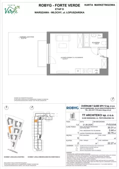 1 pokój, mieszkanie 30,31 m², parter, oferta nr FVD/2/0/6, Forte Verde, Warszawa, Włochy, Raków, ul. Łopuszańska