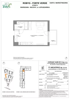 1 pokój, mieszkanie 30,31 m², piętro 3, oferta nr FVD/2/3/1, Forte Verde, Warszawa, Włochy, Raków, ul. Łopuszańska
