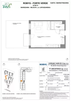 1 pokój, mieszkanie 33,04 m², parter, oferta nr FVD/1/0/8, Forte Verde, Warszawa, Włochy, Raków, ul. Łopuszańska
