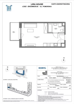 1 pokój, mieszkanie 28,22 m², piętro 2, oferta nr LH/LHA/D/2/3, Lira House, Łódź, Śródmieście, ul. Pomorska