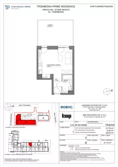 1 pokój, mieszkanie 28,10 m², piętro 1, oferta nr TR/C/1/2, Trzemeska Prime Residence, Wrocław, Stare Miasto, ul. Trzemeska