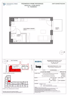 1 pokój, mieszkanie 30,69 m², piętro 2, oferta nr TR/C/2/15, Trzemeska Prime Residence, Wrocław, Stare Miasto, ul. Trzemeska