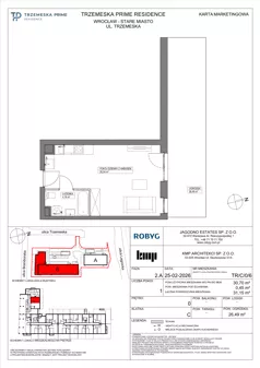 1 pokój, mieszkanie 30,25 m², piętro 1, oferta nr TR/C/1/14, Trzemeska Prime Residence, Wrocław, Stare Miasto, ul. Trzemeska
