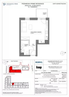 1 pokój, mieszkanie 28,10 m², piętro 2, oferta nr TR/C/2/2, Trzemeska Prime Residence, Wrocław, Stare Miasto, ul. Trzemeska