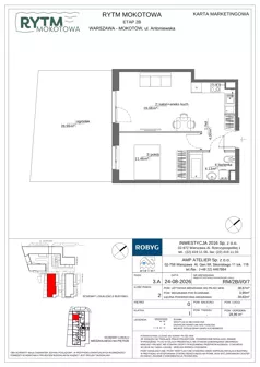 2 pokoje, mieszkanie 38,67 m², parter, oferta nr RM/2B/I/0/7, Rytm Mokotowa 2B, Warszawa, Mokotów, Augustówka, ul. Antoniewska/Kaloryczna