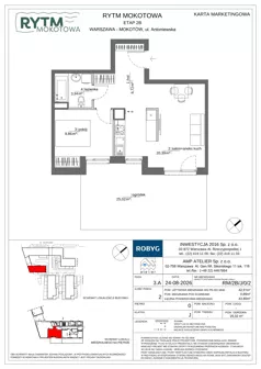 2 pokoje, mieszkanie 42,91 m², parter, oferta nr RM/2B/J/0/2, Rytm Mokotowa 2B, Warszawa, Mokotów, Augustówka, ul. Antoniewska/Kaloryczna
