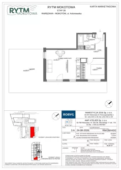 2 pokoje, mieszkanie 42,62 m², parter, oferta nr RM/2B/H/0/2, Rytm Mokotowa 2B, Warszawa, Mokotów, Augustówka, ul. Antoniewska/Kaloryczna