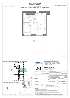2 pokoje, mieszkanie 38,91 m², piętro 3, oferta nr KR6/A/3/3, Apartamenty Krakowska 6, Wrocław, Przedmieście Oławskie, Krzyki, ul. Krakowska