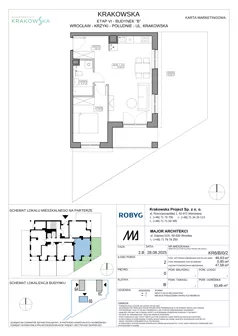 2 pokoje, mieszkanie 46,63 m², parter, oferta nr KR6/B/0/2, Apartamenty Krakowska 6, Wrocław, Przedmieście Oławskie, Krzyki, ul. Krakowska