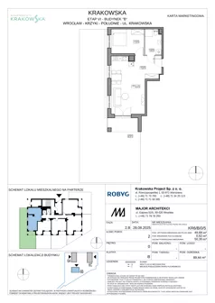 2 pokoje, mieszkanie 49,68 m², parter, oferta nr KR6/B/0/5, Apartamenty Krakowska 6, Wrocław, Przedmieście Oławskie, Krzyki, ul. Krakowska