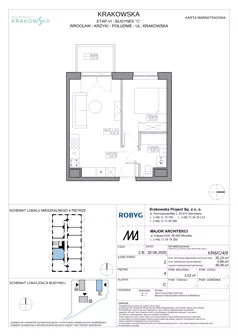 2 pokoje, mieszkanie 35,16 m², piętro 4, oferta nr KR6/C/4/9, Apartamenty Krakowska 6, Wrocław, Przedmieście Oławskie, Krzyki, ul. Krakowska