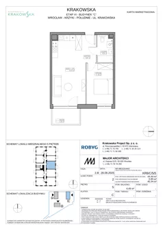 2 pokoje, mieszkanie 44,44 m², piętro 5, oferta nr KR6/C/5/5, Apartamenty Krakowska 6, Wrocław, Przedmieście Oławskie, Krzyki, ul. Krakowska
