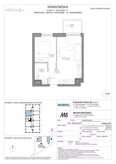 2 pokoje, mieszkanie 34,89 m², piętro 6, oferta nr KR6/C/6/1, Apartamenty Krakowska 6, Wrocław, Przedmieście Oławskie, Krzyki, ul. Krakowska