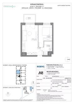 2 pokoje, mieszkanie 35,16 m², piętro 7, oferta nr KR6/C/7/1, Apartamenty Krakowska 6, Wrocław, Przedmieście Oławskie, Krzyki, ul. Krakowska