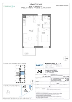 2 pokoje, mieszkanie 44,44 m², piętro 7, oferta nr KR6/C/7/5, Apartamenty Krakowska 6, Wrocław, Przedmieście Oławskie, Krzyki, ul. Krakowska