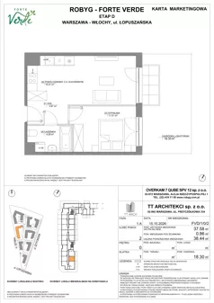 2 pokoje, mieszkanie 37,58 m², parter, oferta nr FVD/1/0/2, Forte Verde, Warszawa, Włochy, Raków, ul. Łopuszańska