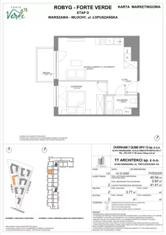 2 pokoje, mieszkanie 40,54 m², piętro 2, oferta nr FVD/2/2/5, Forte Verde, Warszawa, Włochy, Raków, ul. Łopuszańska