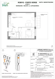 2 pokoje, mieszkanie 41,57 m², parter, oferta nr FVD/2/0/2, Forte Verde, Warszawa, Włochy, Raków, ul. Łopuszańska