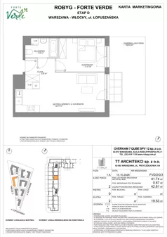 2 pokoje, mieszkanie 41,74 m², parter, oferta nr FVD/2/0/3, Forte Verde, Warszawa, Włochy, Raków, ul. Łopuszańska
