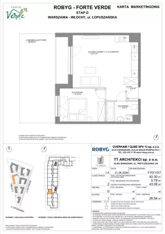 2 pokoje, mieszkanie 42,30 m², parter, oferta nr FVD/1/0/7, Forte Verde, Warszawa, Włochy, Raków, ul. Łopuszańska