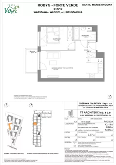 2 pokoje, mieszkanie 42,19 m², piętro 2, oferta nr FVD/2/2/4, Forte Verde, Warszawa, Włochy, Raków, ul. Łopuszańska