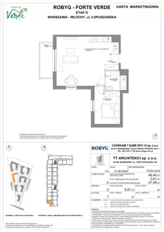 2 pokoje, mieszkanie 46,48 m², piętro 2, oferta nr FVD/1/2/5, Forte Verde, Warszawa, Włochy, Raków, ul. Łopuszańska