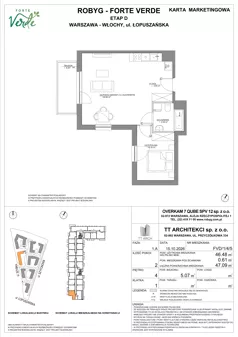 2 pokoje, mieszkanie 46,48 m², piętro 4, oferta nr FVD/1/4/5, Forte Verde, Warszawa, Włochy, Raków, ul. Łopuszańska