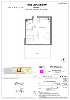 2 pokoje, mieszkanie 43,55 m², parter, oferta nr MLAC/C/0/1, Metro Life Apartamenty CD, Warszawa, Bemowo, Chrzanów, ul. Rayskiego