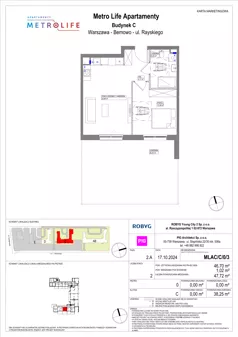 2 pokoje, mieszkanie 46,70 m², parter, oferta nr MLAC/C/0/3, Metro Life Apartamenty CD, Warszawa, Bemowo, Chrzanów, ul. Rayskiego