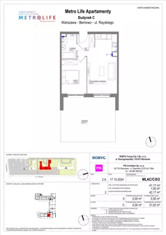 2 pokoje, mieszkanie 41,17 m², parter, oferta nr MLAC/C/0/2, Metro Life Apartamenty CD, Warszawa, Bemowo, Chrzanów, ul. Rayskiego