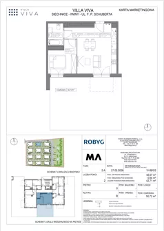 2 pokoje, mieszkanie 42,07 m², parter, oferta nr VV/B/0/2, Villa Viva, Wrocław, Jagodno, Fabryczna, ul. Schuberta