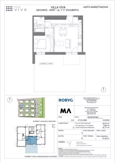 2 pokoje, mieszkanie 42,07 m², parter, oferta nr VV/D/0/2, Villa Viva, Wrocław, Jagodno, Fabryczna, ul. Schuberta