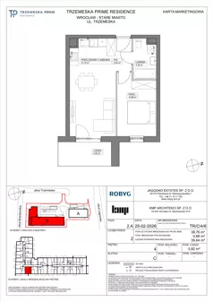 2 pokoje, mieszkanie 38,76 m², piętro 4, oferta nr TR/C/4/6, Trzemeska Prime Residence, Wrocław, Stare Miasto, ul. Trzemeska