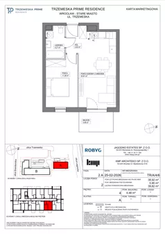 2 pokoje, mieszkanie 38,92 m², piętro 4, oferta nr TR/A/4/6, Trzemeska Prime Residence, Wrocław, Stare Miasto, ul. Trzemeska