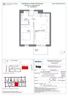 2 pokoje, mieszkanie 38,97 m², piętro 4, oferta nr TR/A/4/7, Trzemeska Prime Residence, Wrocław, Stare Miasto, ul. Trzemeska