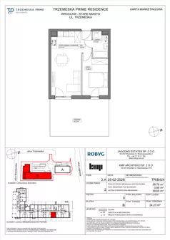 2 pokoje, mieszkanie 38,76 m², piętro 1, oferta nr TR/B/1/4, Trzemeska Prime Residence, Wrocław, Stare Miasto, ul. Trzemeska
